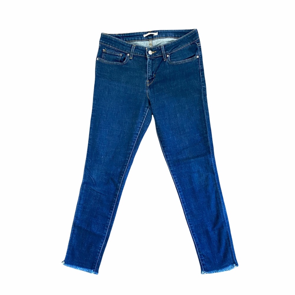 Levi's 711 Skinny Raw Hem Mid Rise Medium Blue Wash Women's Jeans Size 29